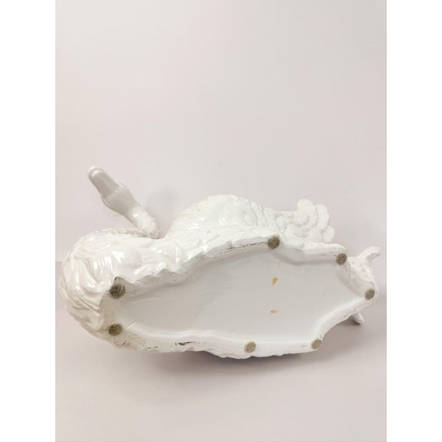Large Vintage White Porcelain Swan Planter Sculpture MCM Decor Italian Style For Sale - Image 16 of 17