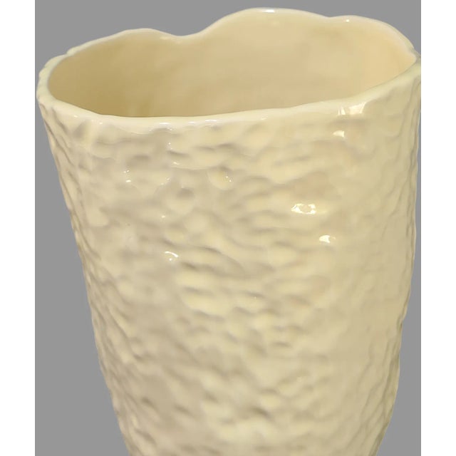 Vintage Pale-Yellow Ceramic Vase Made in Portugal Destinos For Sale - Image 6 of 11