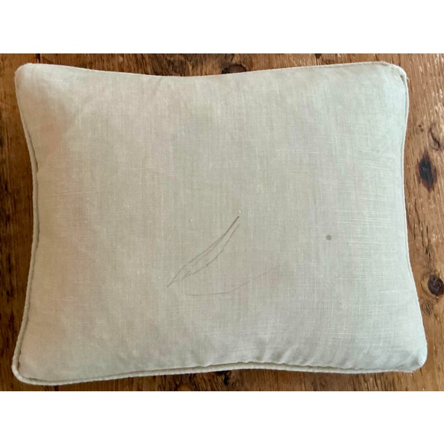 Pair of Small Chelsea Textiles Crewel Embroidered Green Throw Pillows For Sale - Image 9 of 12