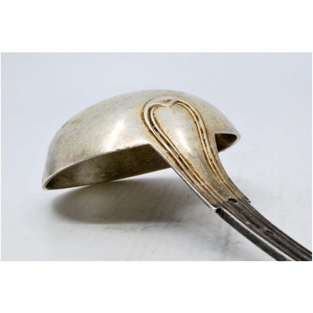 Silver Soup Ladle with Scalloped Handle For Sale - Image 4 of 7