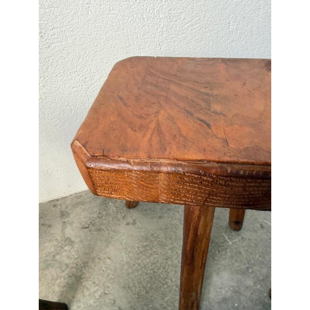 Free-Form Tripod Oak Stools, 1950s, Set of 3 For Sale - Image 14 of 18