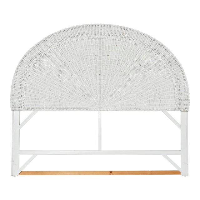 1980s Vintage White Wicker Queen Headboard Chairish