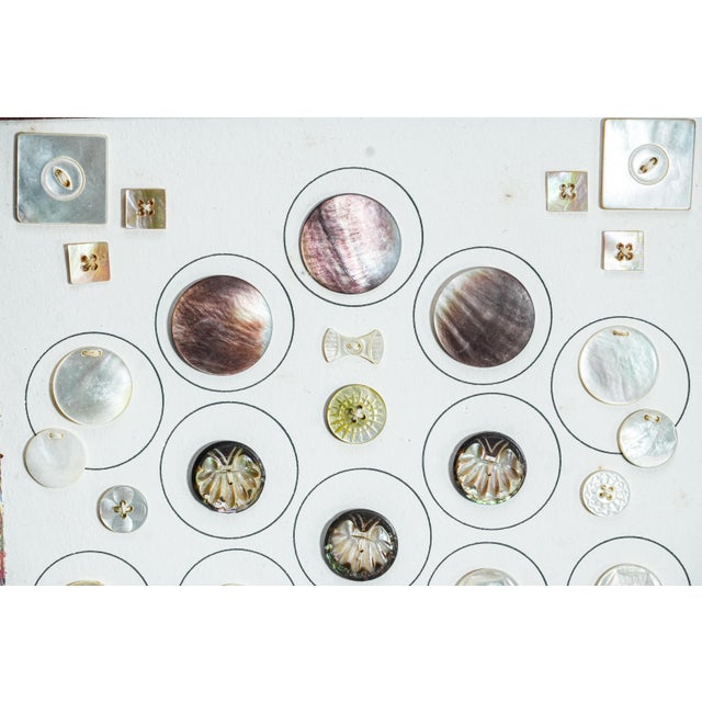 Fascinating Collection of Framed Mother of Pearl Antique Buttons Clothing Fashion For Sale In New York - Image 6 of 14
