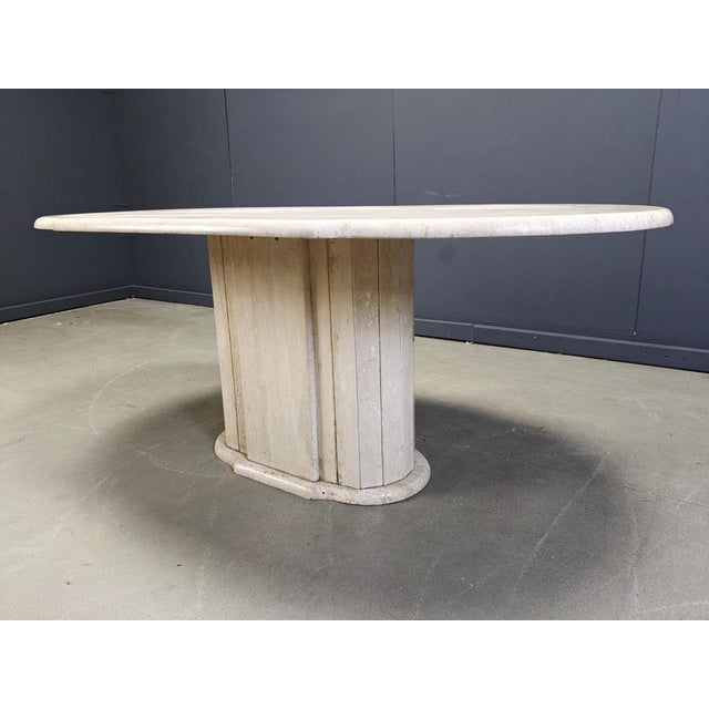 Vintage Travertine Oval Dining Table, 1970s For Sale - Image 8 of 15