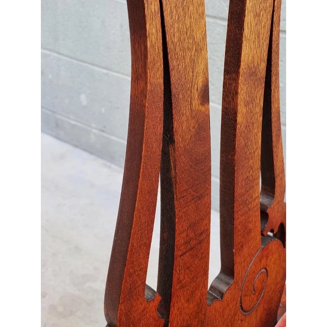 1940s Newspaper Reading Chair With Velvet Seat For Sale - Image 11 of 12