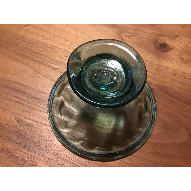 Art Deco Vintage Green Vaseline Footed Sherbet Dessert Glass For Sale - Image 3 of 5