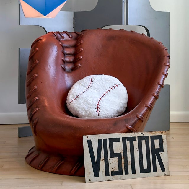 Vintage 1990s Oversized Baseball Glove Catchers Mitt Lounge Chair For Sale - Image 18 of 18