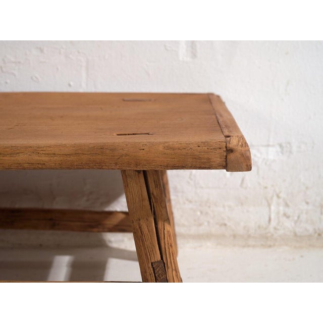 Wood Antique Pine Low Table For Sale - Image 7 of 10