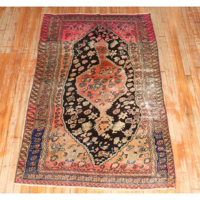 Vintage Wonky Persian Accent Rug - 3'9" x 6'5" For Sale - Image 4 of 8