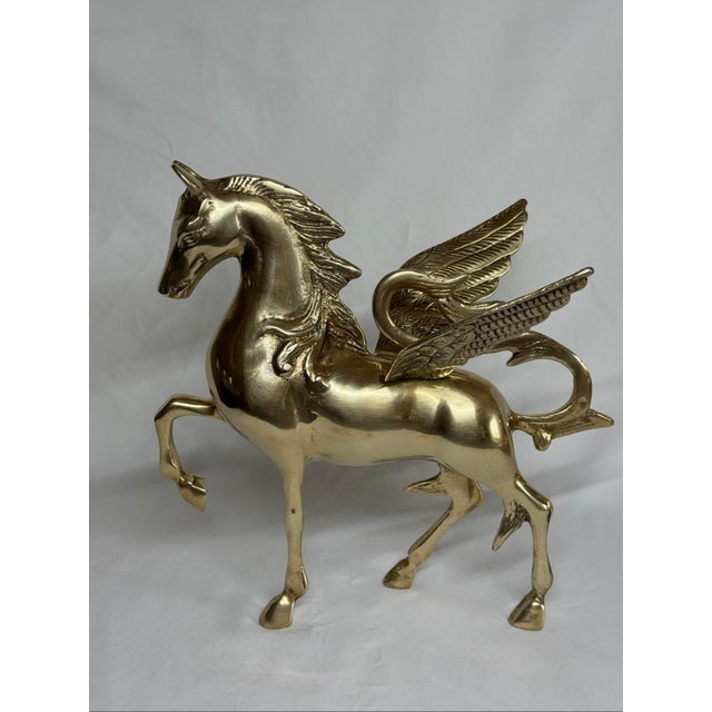Vintage large 11” brass winged horse Pegasus figurine. Great condition with some faint surface marks and some natural...