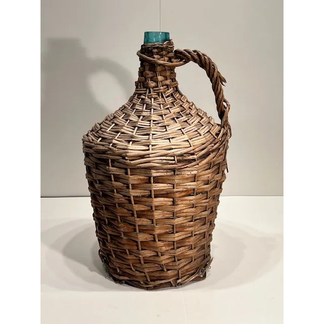Wood Vintage French Wicker Demi John Jug #344 For Sale - Image 7 of 10