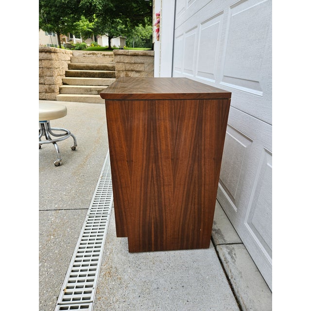 Wood Lane Furniture Walnut Three Drawer Chest of Drawers Dresser For Sale - Image 7 of 10