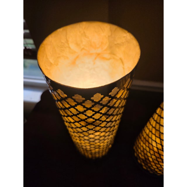 Vintage Capiz Shell Lamps - A Pair For Sale - Image 9 of 12