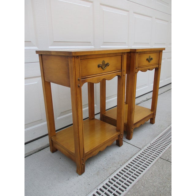 French Country Maple Finish Nightstands A Pair Chairish