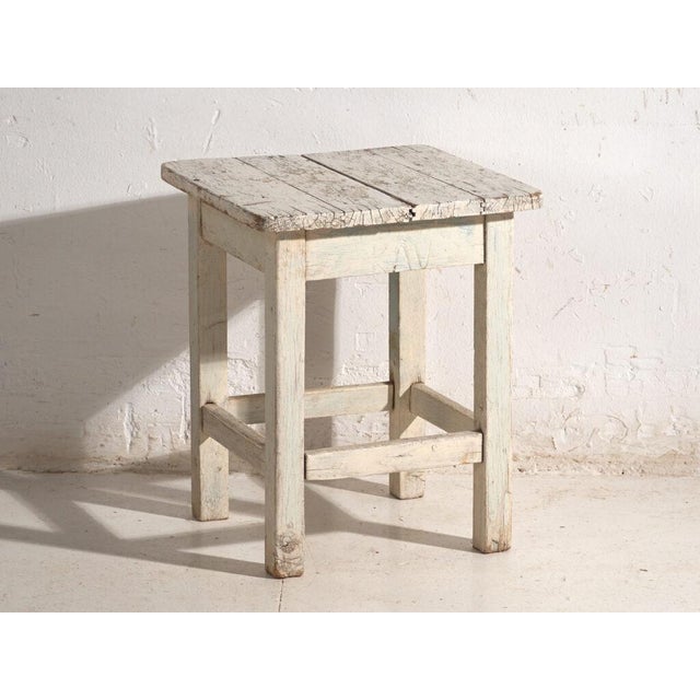 Cream Bedside Tables in Pine Wood, Central Europe, 1940, Set of 2 For Sale - Image 8 of 12