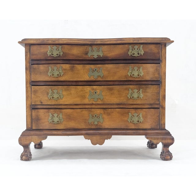 Light Mahogany Ball & Claw Feet Brass Hardware 4 Drawers Bachelor Chest Dresser For Sale - Image 9 of 16