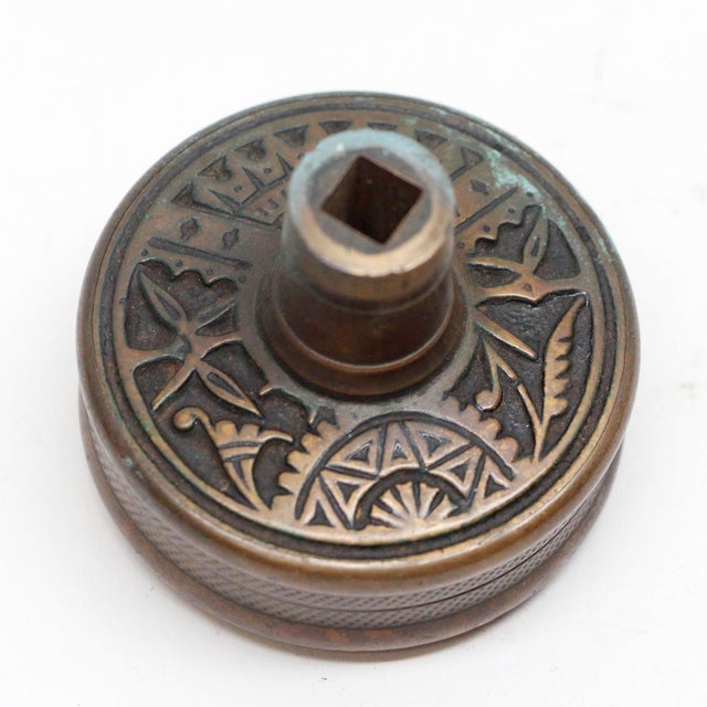Traditional Antique Branford Bronze Entry Vernacular Door Knob For Sale - Image 3 of 3