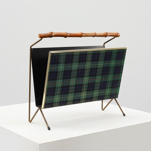 Mid-Century Modern Magazine Holder with Bamboo Handle, Belgium, 1960s For Sale - Image 11 of 11