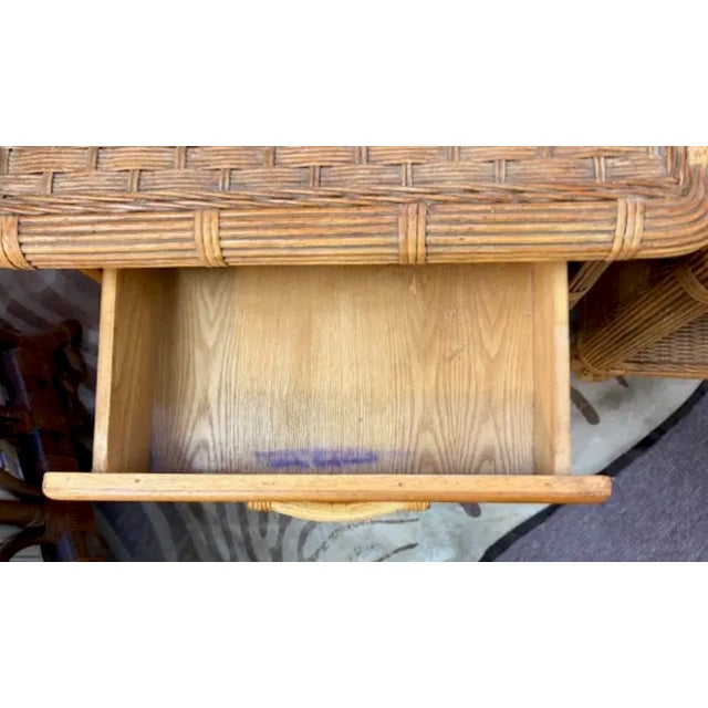 Mid 20th Century Mid Century Wicker and Rattan Night Stands, End Tables For Sale - Image 5 of 7