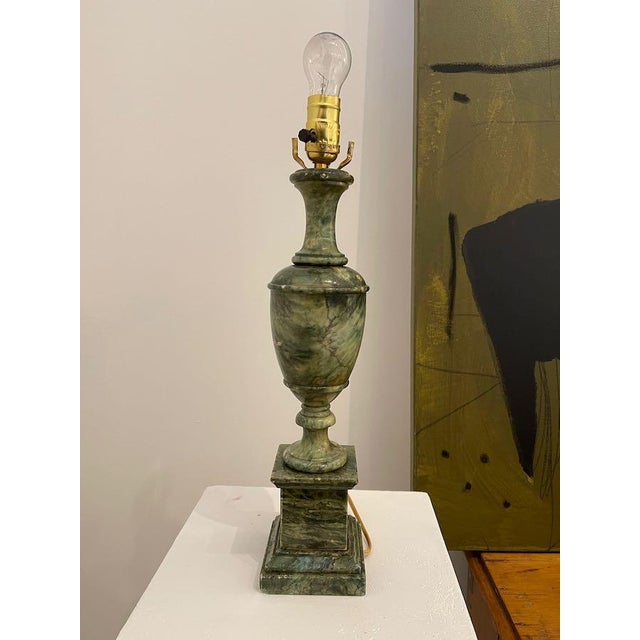 Vintage Green Marble Urn Form Table Lamps — a Pair For Sale - Image 9 of 12