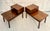 1960s Pair of MCM Stanley Furniture Walnut 2-Tier Stepped Nightstands Side Tables For Sale - Image 14 of 18