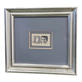 1964 John F. Kennedy Postage Stamp Matted and Framed For Sale
