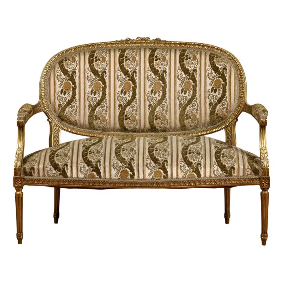 Napoleon III Style Two-Seater Golden Sofa For Sale