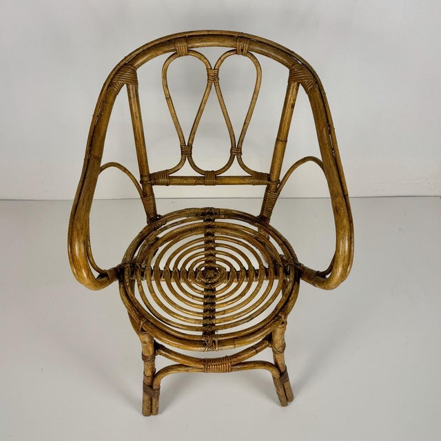 Mid-Century Bamboo Chair, Italy, 1960s, in Good conditions. Designed 1960 to 1969