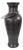 Black Ore Glass Vase with metal accent - Large For Sale