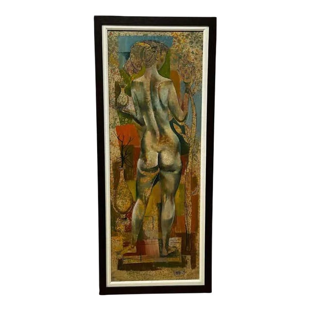 Classic Vertical Nude - Mixed Media by Leon Dusso For Sale