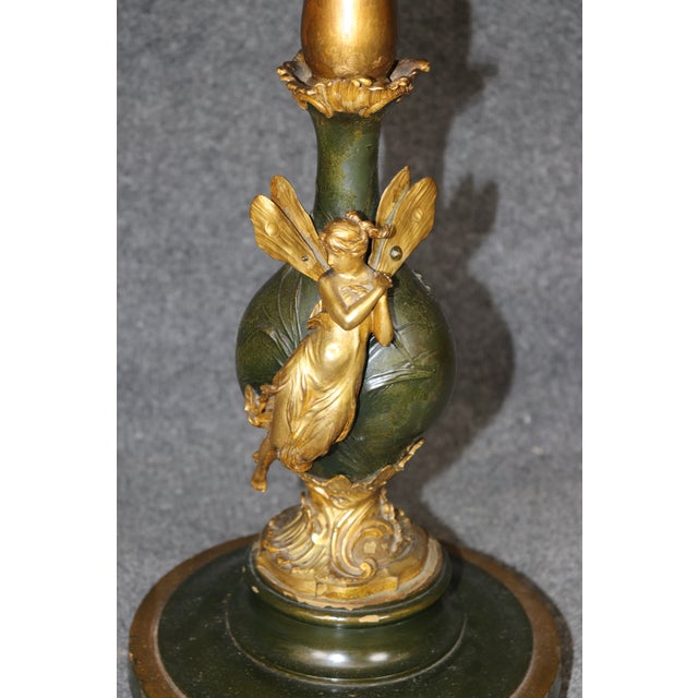 19th Century Pair Art Nouveau Bronze and Marble Top End Tables by Ferville Suan For Sale - Image 16 of 17