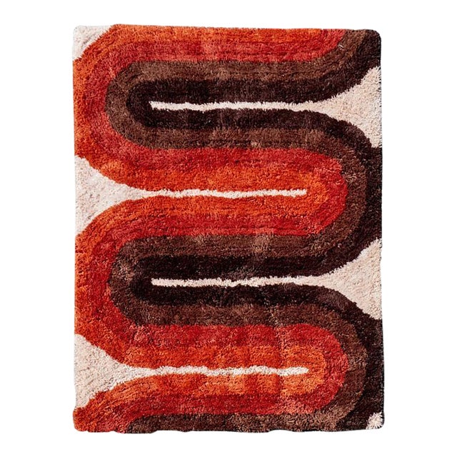 1970's Pop-Art Wool Shag Wall Tapestry For Sale