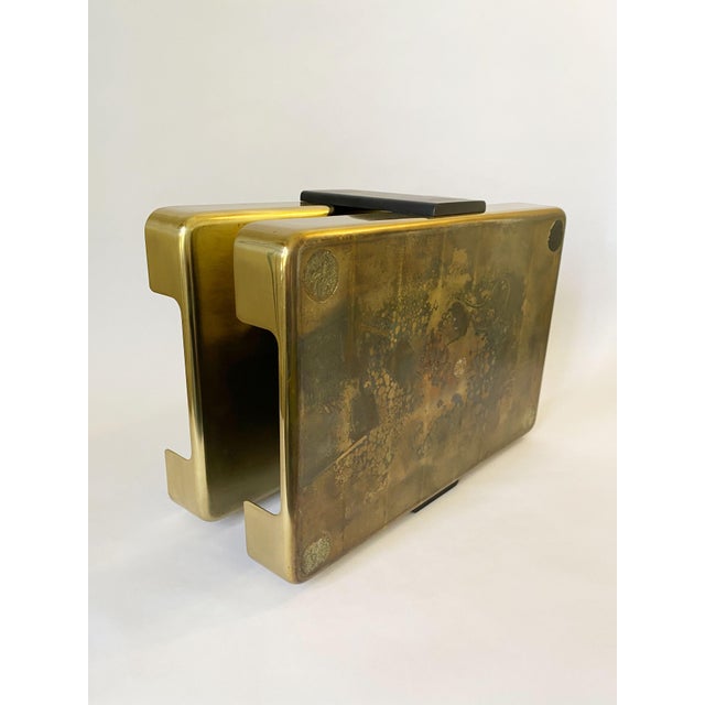 2Tiered Vintage Mirror Brass Letter Tray by Smith Metal Arts and