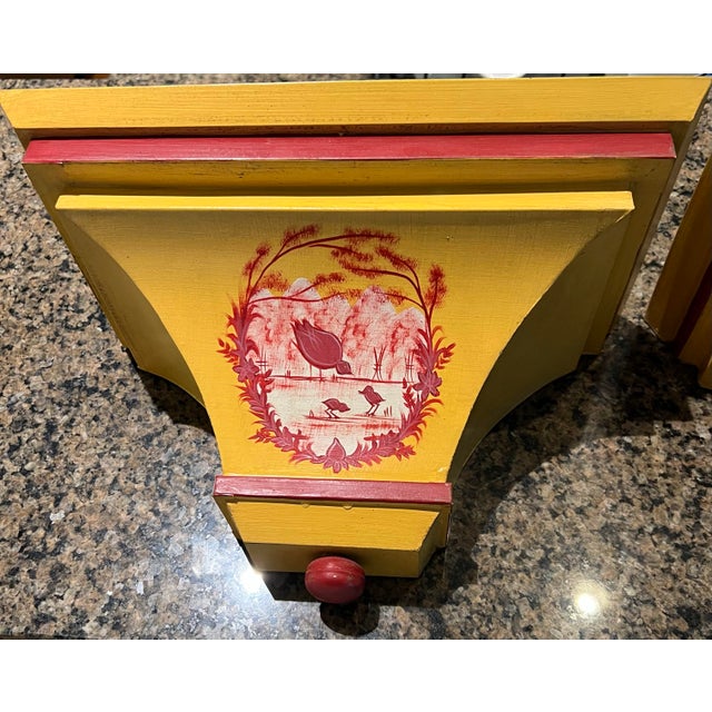 Vintage Chinoiserie Tole Wall Shelves a Pair For Sale - Image 4 of 8