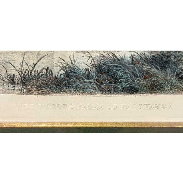 Antique Etching 1907 B W Leader “The Wooded Banks of the Thames” Colored Etching by Chauvel For Sale - Image 4 of 11