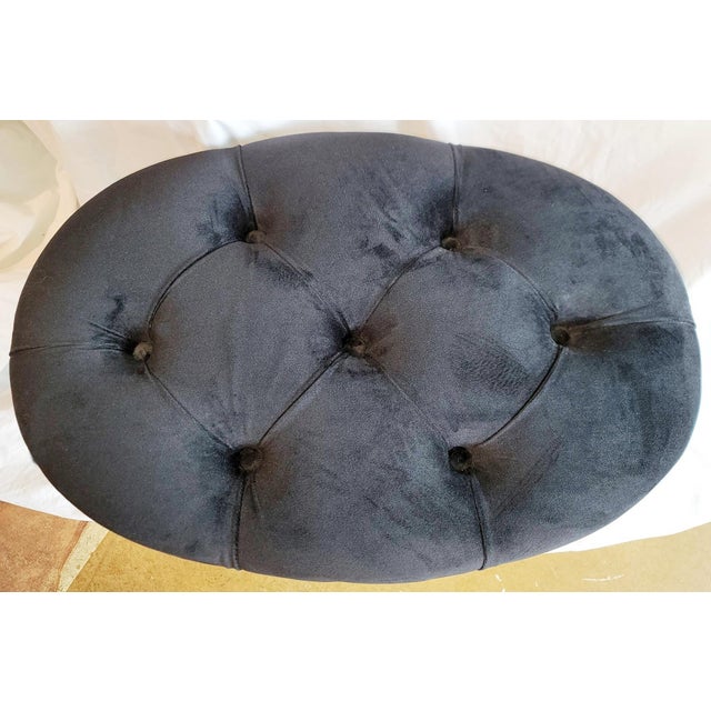 1990s 1990s Tufted Vanity Stool For Sale - Image 5 of 5