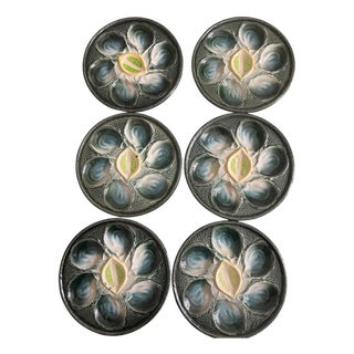 Oyster Plates from Saint Clément, Set of 6 For Sale