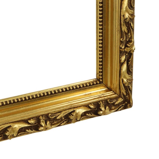 Wood Antique Baroque Style Gold Leaf Gilded Pine Frame For Sale - Image 7 of 18