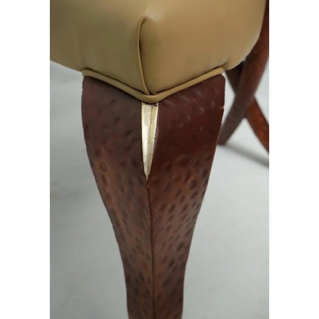 Christopher Guy 1990's Side Chair in Mahogany With Crossed Legs and Leather Seat - 2 Available For Sale - Image 12 of 12