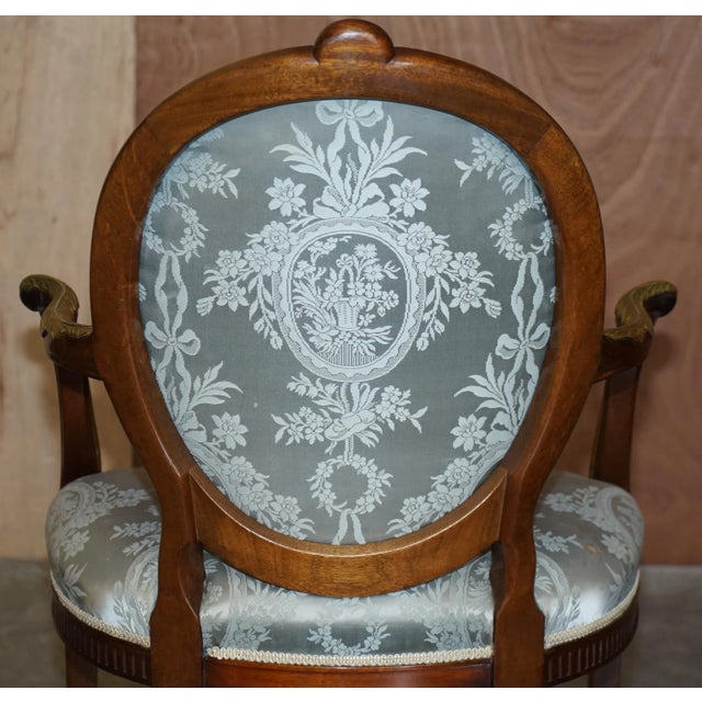 George Hepplewhite Style Hardwood Giltwood Armchair, 1900s For Sale - Image 16 of 18