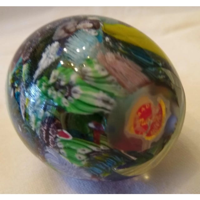 Vintage Eggshaped Murano Blown Glass Paperweight For Sale - Image 4 of 5