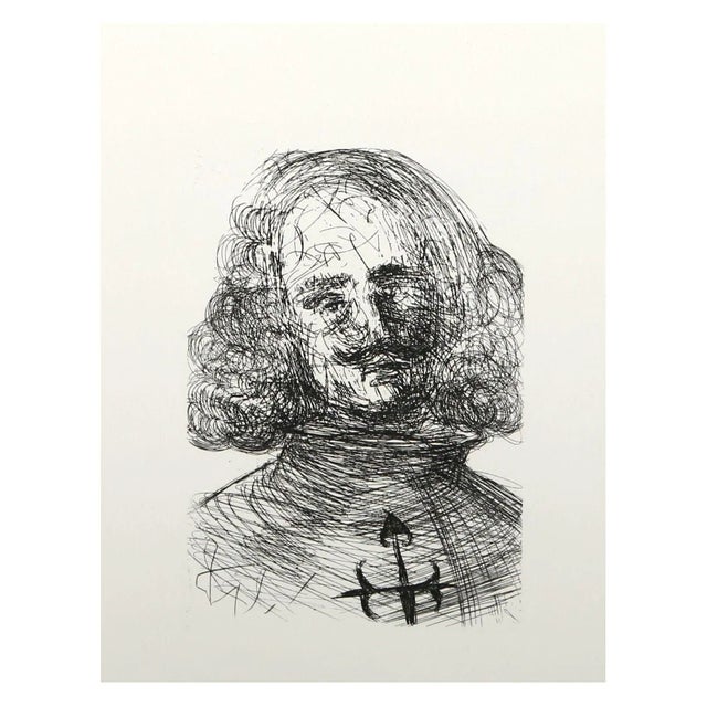 An etching print by Salvador Dali, Spanish (1904 - 1989). Title: Velazquez. Year: 1968. Medium: Restrike Etching, signed...