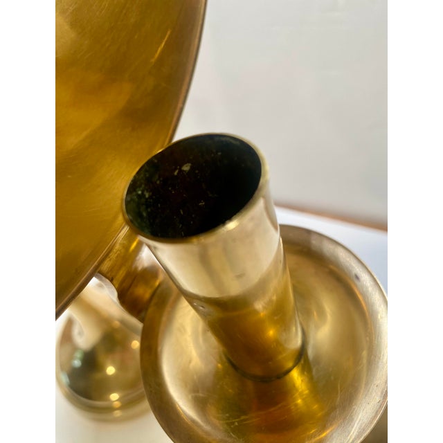 1960s Sarreid Mid-Century Modern Brass Candle Holders With Concave Reflectors a Pair For Sale - Image 13 of 16