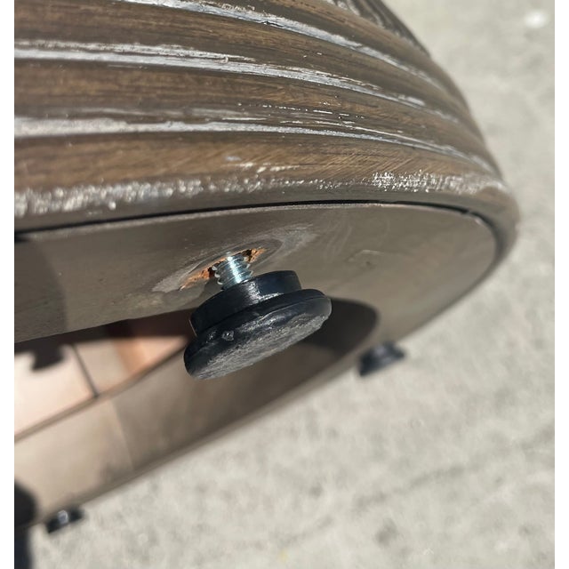 Pair of Upholstered Swivel Chairs Attributed to Palecek Baldwin Style For Sale - Image 15 of 16