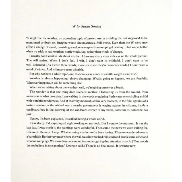 Letter W Offset Lithograph from “Hockney’s Alphabet” Suite, by David Hockney. Published by Faber and Faber Limited London...