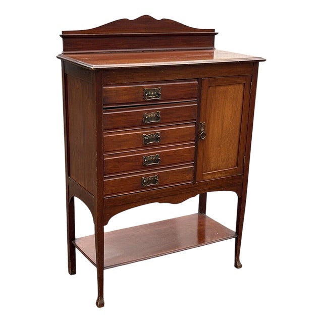 Arts & Crafts Filing Cabinet with Drawers & Cupboard For Sale