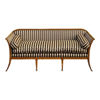 Early 20th Century Biedermeier Style Carved Fruitwood Italian Sofa For Sale