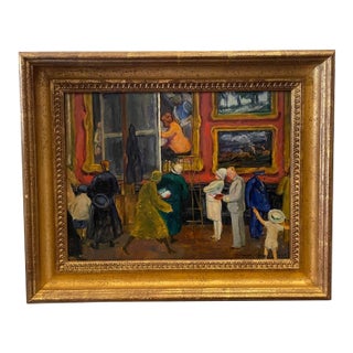 1927 Richard Lahey the Louvre Oil Painting For Sale