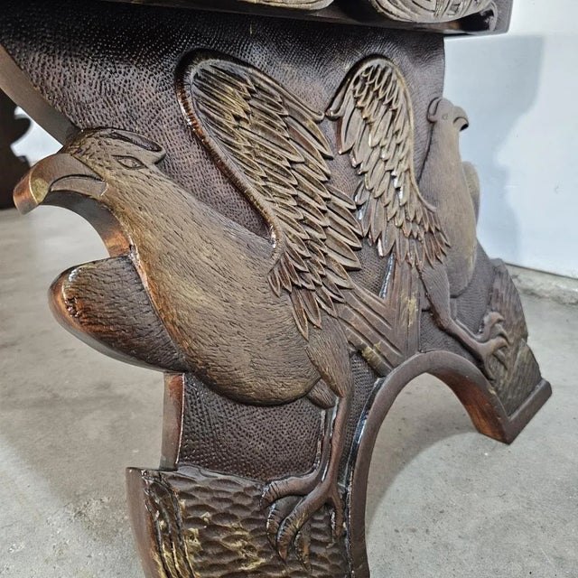 1960s 1960s Carved Wood Currency Dollar Bill Coffee Table For Sale - Image 5 of 12