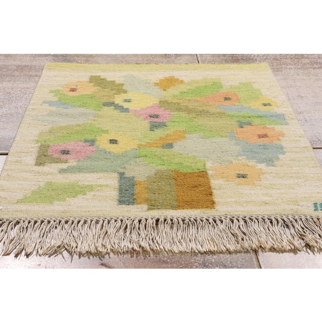 Ingegerd Silow Swedish Rollakan Rug, 02'03 X 03'00 For Sale - Image 10 of 11